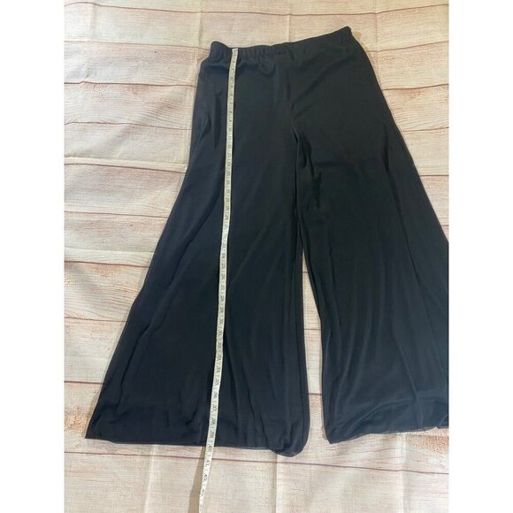 Vintage Cachet Women's Black Wide Leg Chiffon Pants - Large - Picture 2 of 11